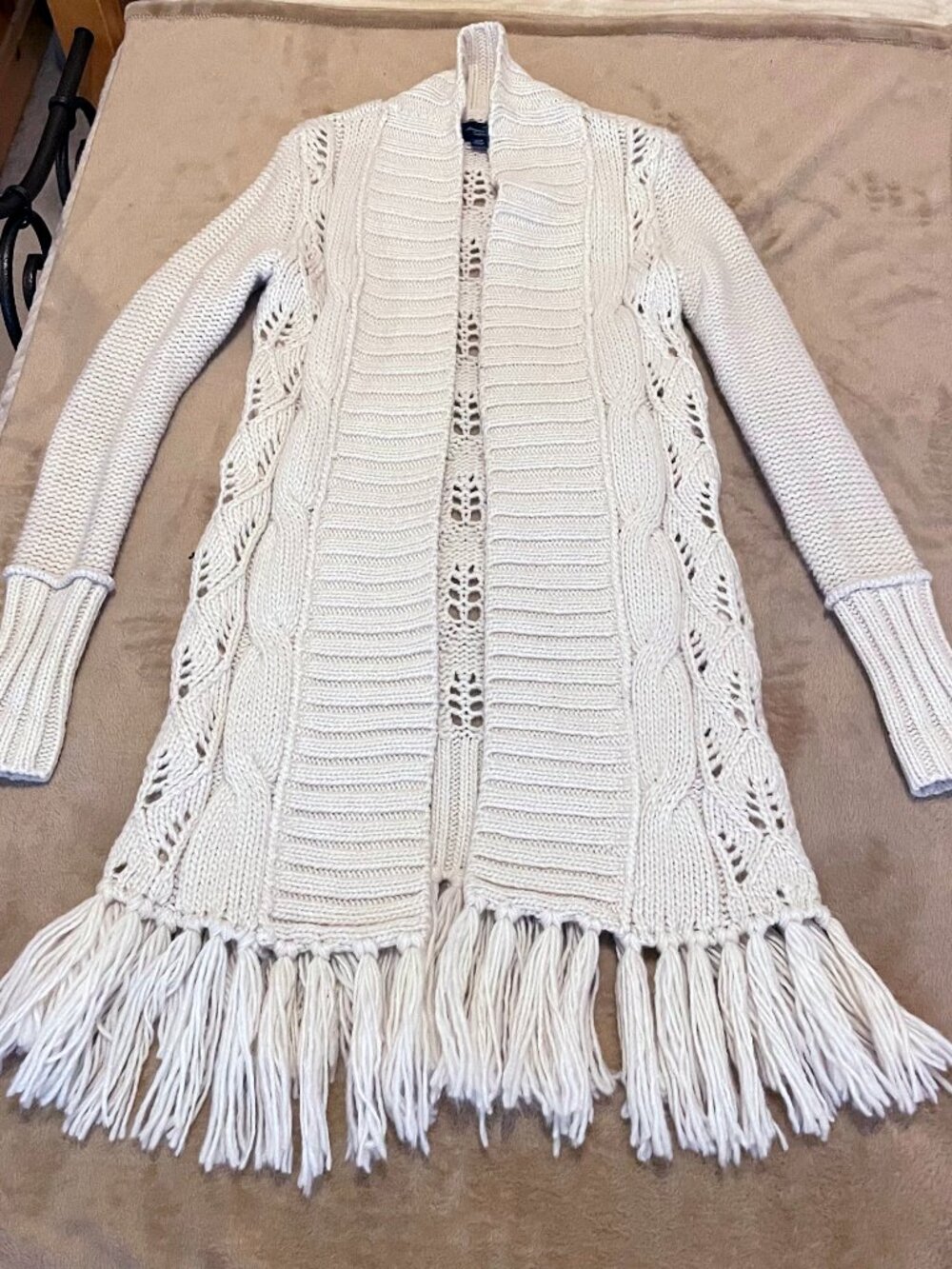 American Eagle Outfitters Fringe Cardigan Sweater size xs